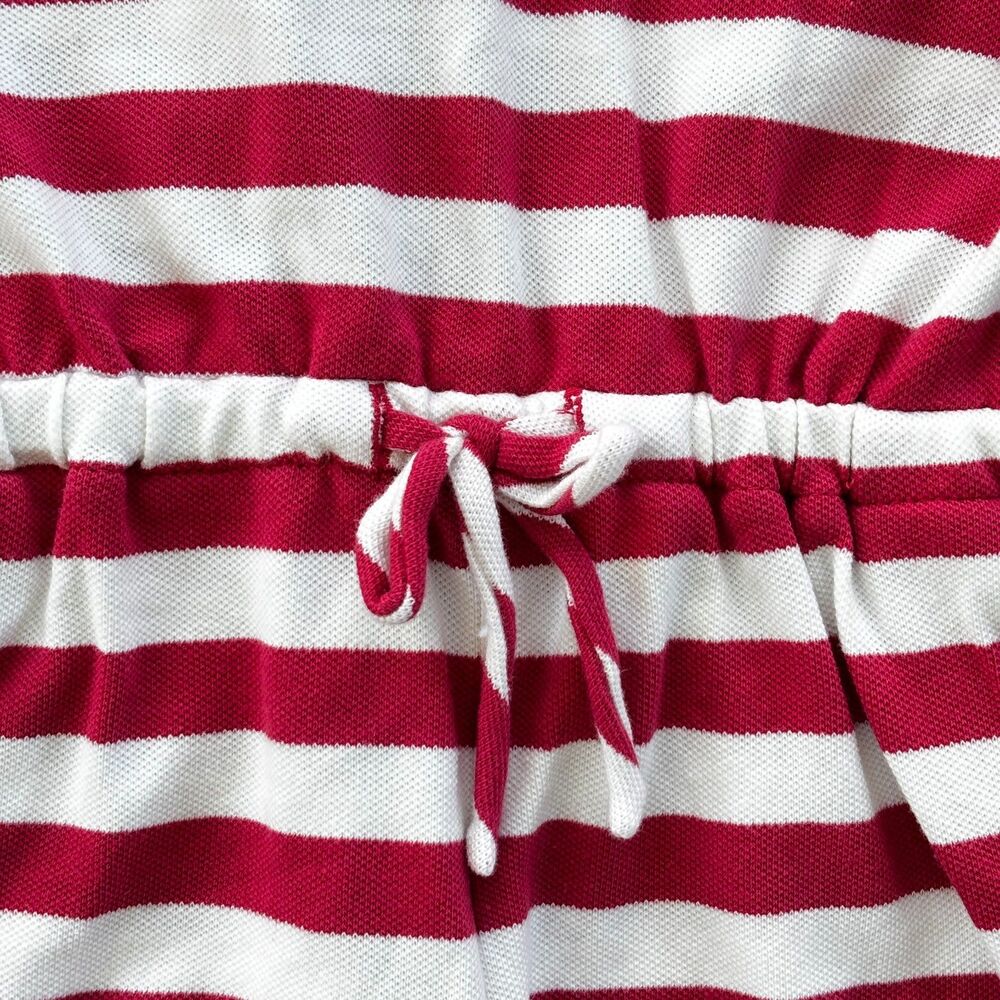 Polo Ralph Lauren Girls Small 7 Romper Red White Stripe Pony Summer Outfit - Picture 4 of 7